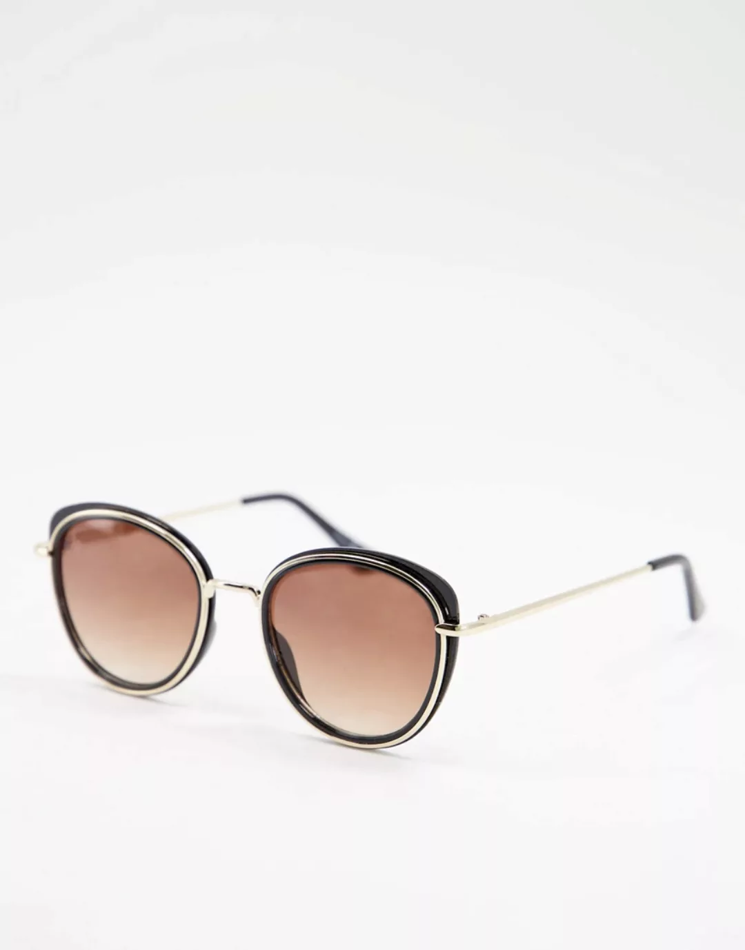Jeepers Peepers – Runde Damen-Sonnenbrille in Schwarz günstig online kaufen