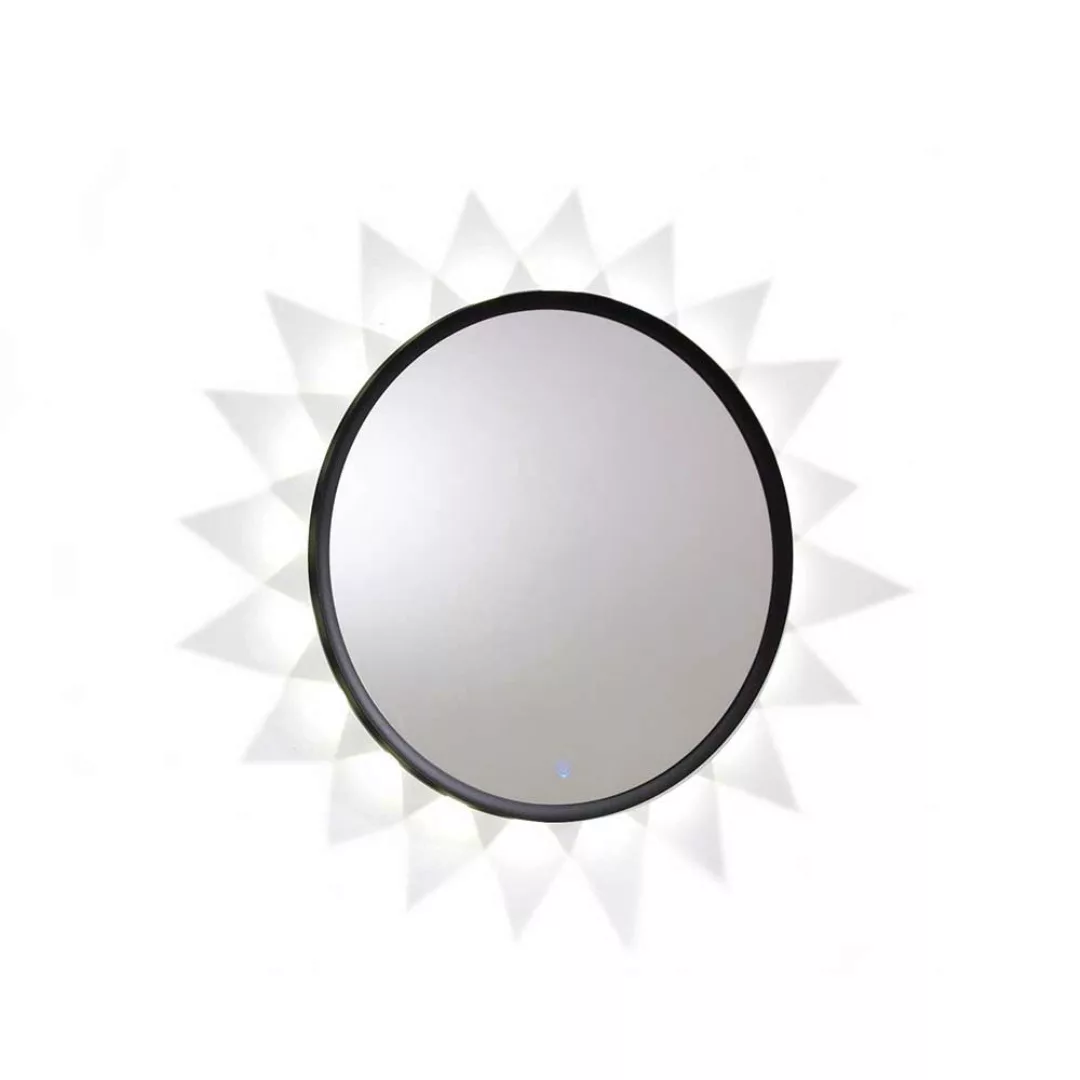 Runder Spiegel mit LED Beleuchtung Anthrazit günstig online kaufen