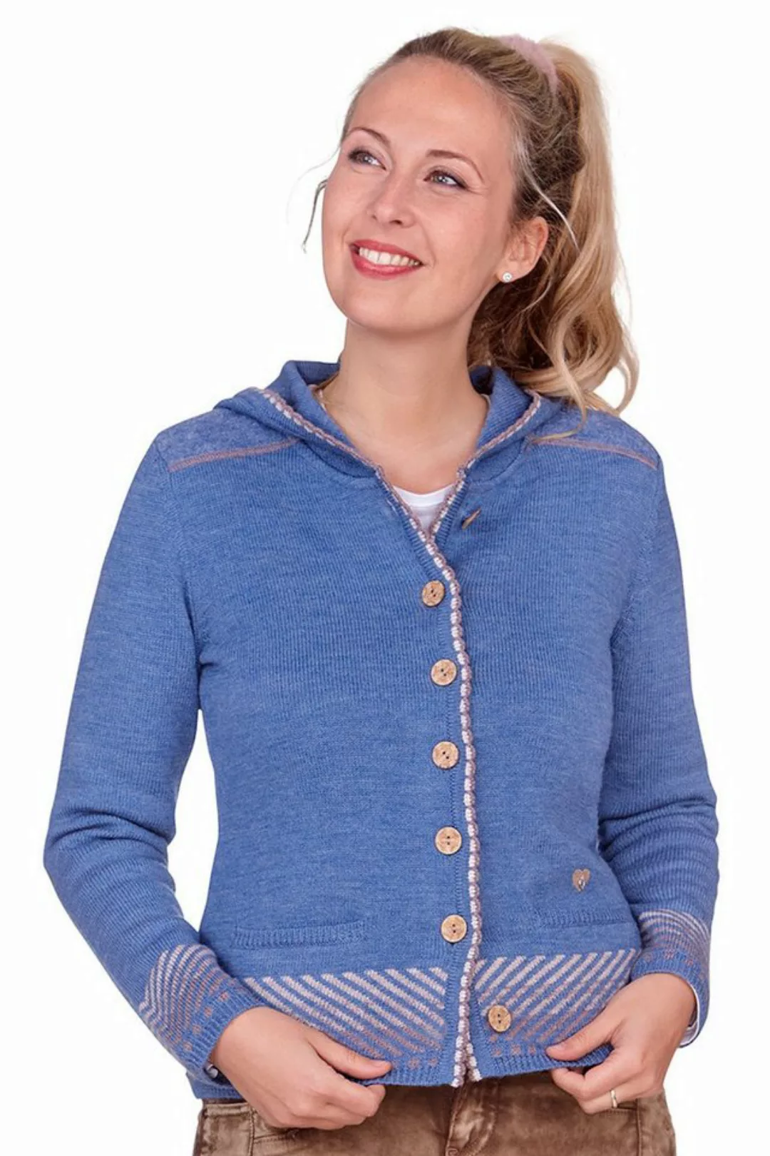 Spieth & Wensky Trachtenstrickjacke Trachten Strickjacke - WINKA - hellblau günstig online kaufen