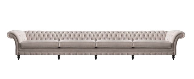 JVmoebel Chesterfield-Sofa Sofa Viersitzer Couch Polster Stoff Textil Polst günstig online kaufen