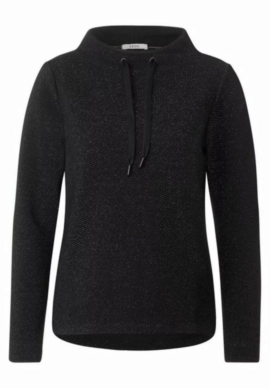 Cecil Sweatshirt BF_Funnel Neck Structure w. Lu günstig online kaufen