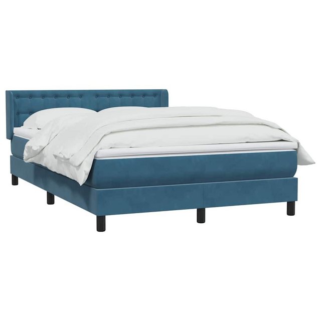 vidaXL Bett Boxspringbett mit Matratze Dunkelblau 140x210 cm Samt günstig online kaufen