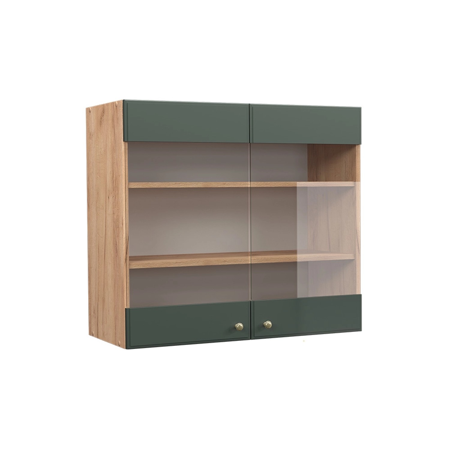 Vicco Glashängeschrank Fame-Line, Grün-Gold Landhaus/Goldkraft Eiche, günstig online kaufen