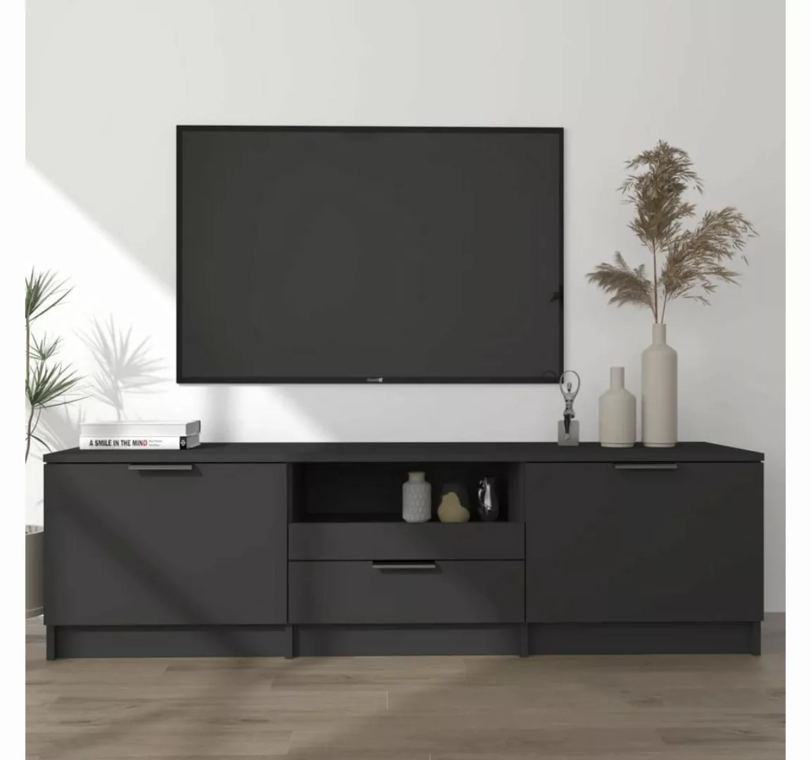 furnicato TV-Schrank Schwarz 140x35x40 cm Holzwerkstoff günstig online kaufen