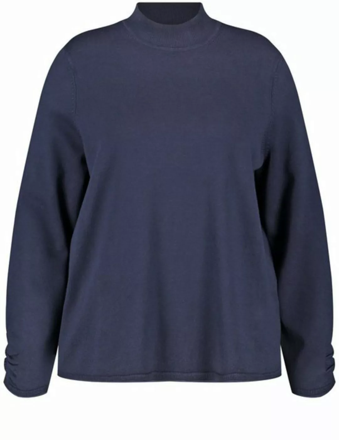 Samoon Sweatshirt Feinstrick-Pullover mit Raffungen am Arm günstig online kaufen