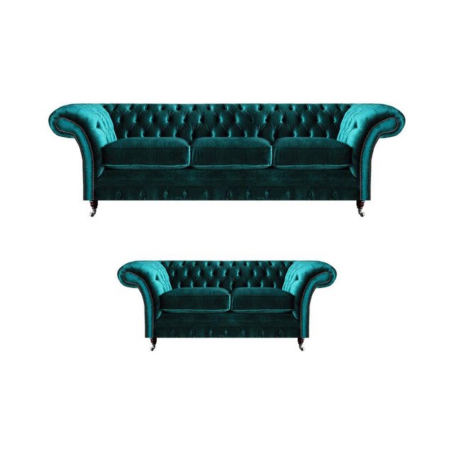 Xlmoebel Sofa Chesterfield Luxus Design Wohnzimmermöbel Grün Dreisitzer und günstig online kaufen