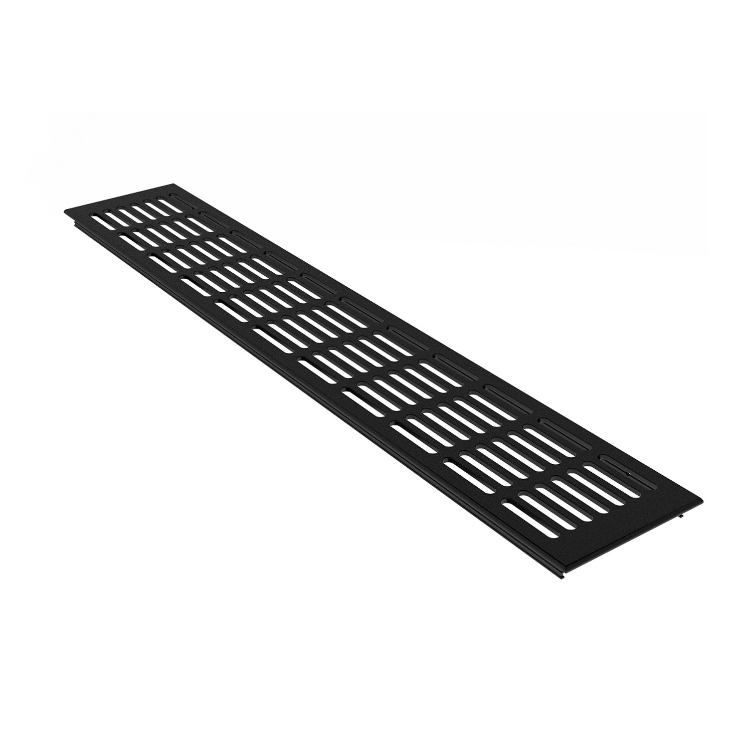 MS Beschläge Zuluftgitter 100 x 500 mm Aluminium Schwarz RAL 9005 günstig online kaufen