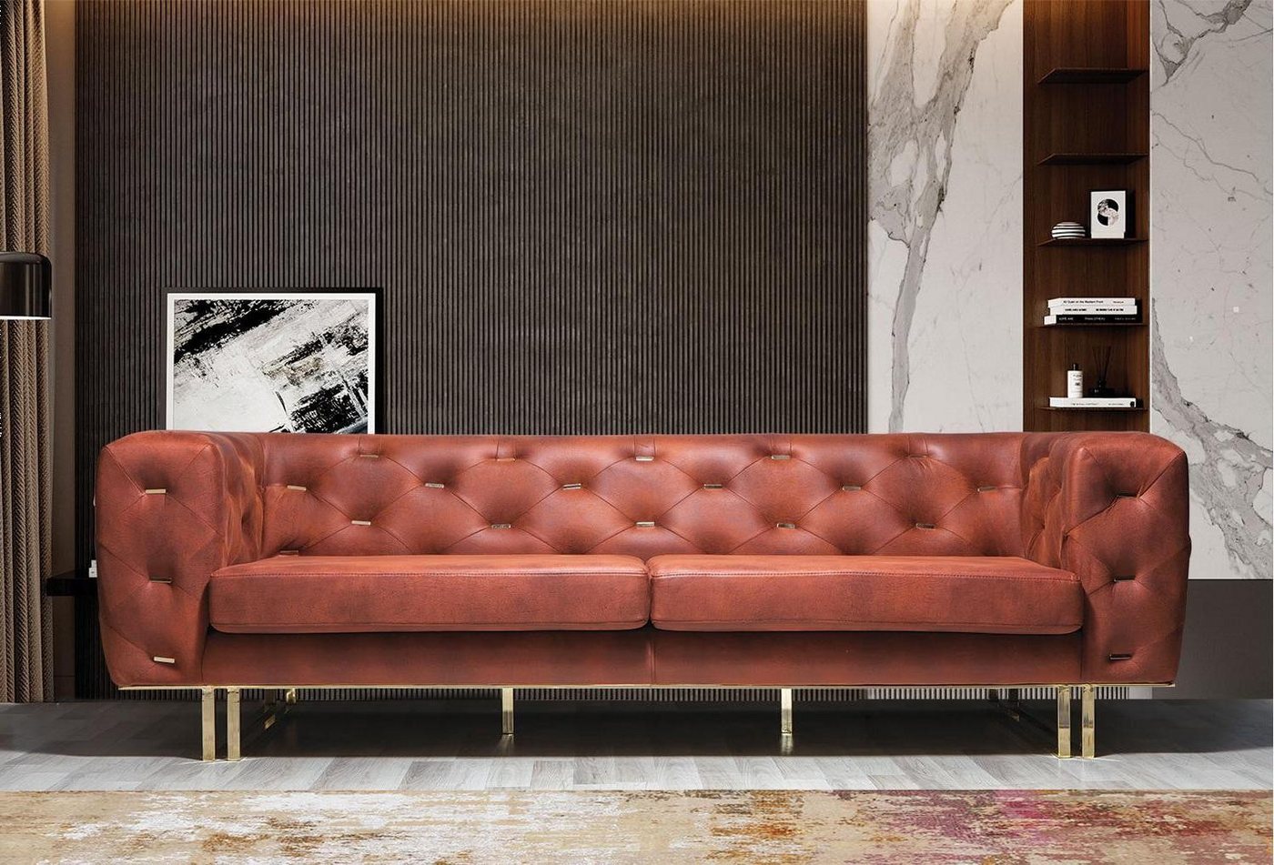 Xlmoebel Sofa Hochwertiges Textil-Sofa Chesterfield Design Klassische Möbel günstig online kaufen