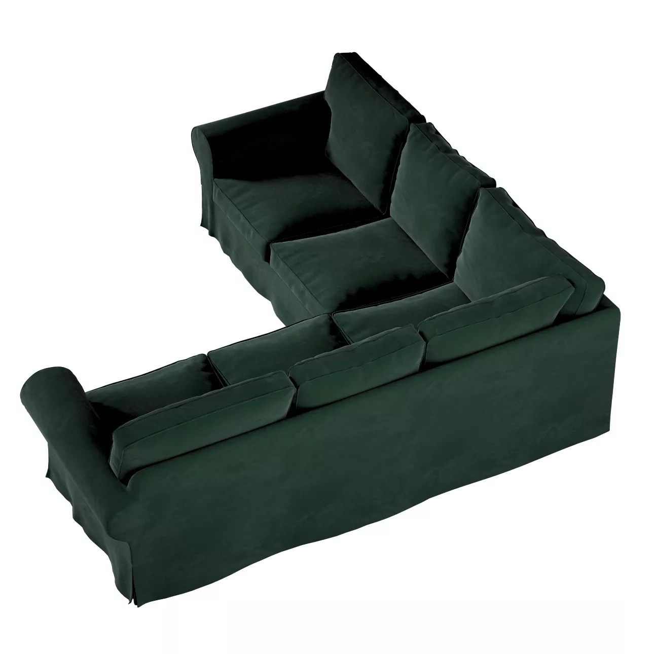 Bezug für Ektorp Ecksofa, dunkelgrün, Sofahusse für Ektorp Ecksofa, Velvet günstig online kaufen