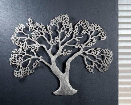 GILDE Wanddekoobjekt »Wandrelief Baum, silber«, (1 St.), Wanddeko, aus Meta günstig online kaufen