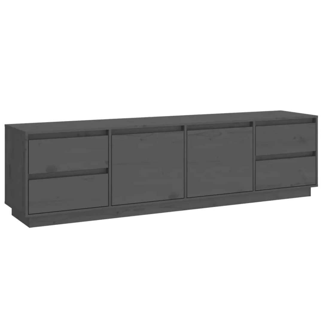 Vidaxl Tv-schrank Grau 176x37x47,5 Cm Massivholz Kiefer günstig online kaufen