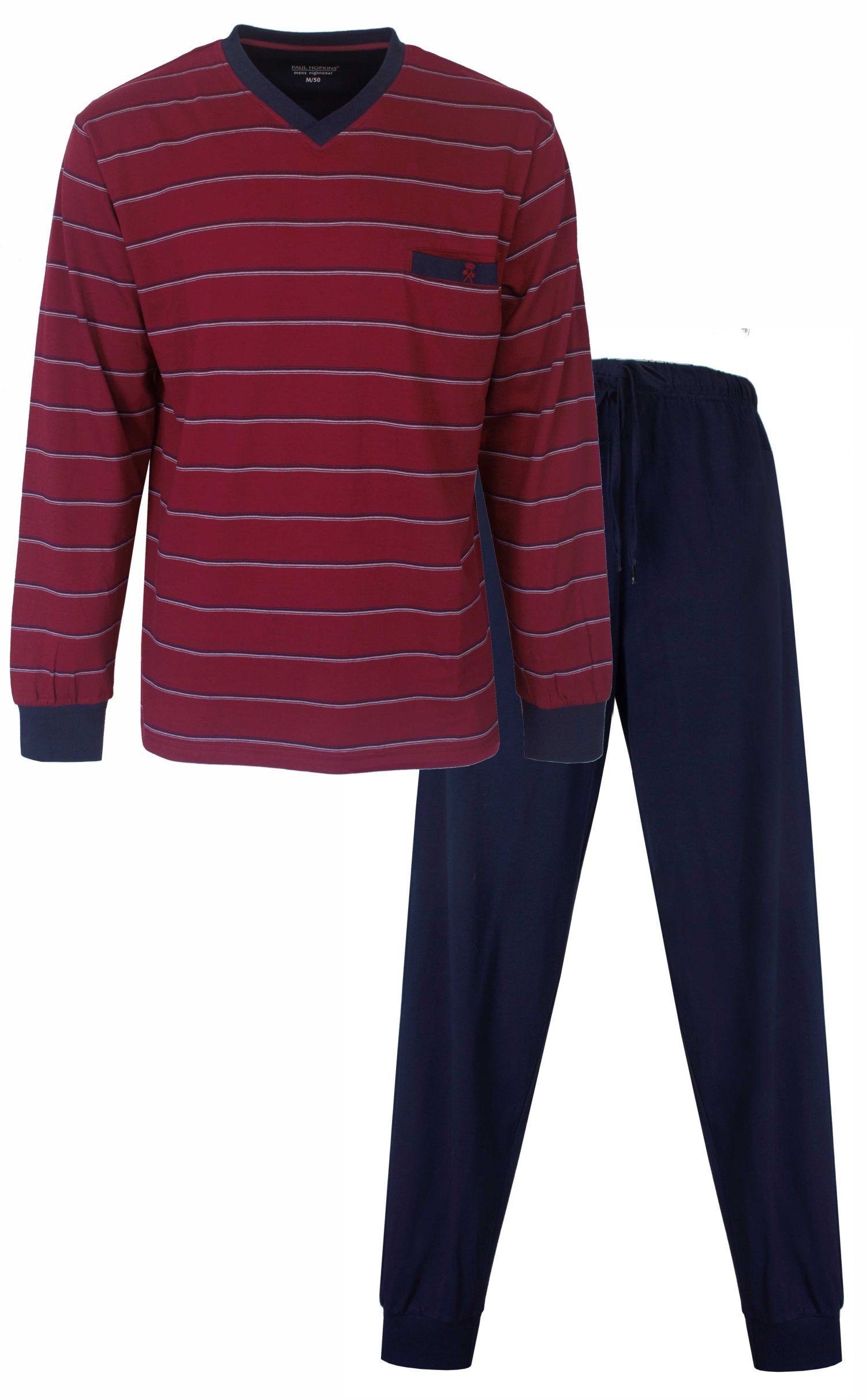 Paul Hopkins Schlafanzug Herren Pyjama lang günstig online kaufen