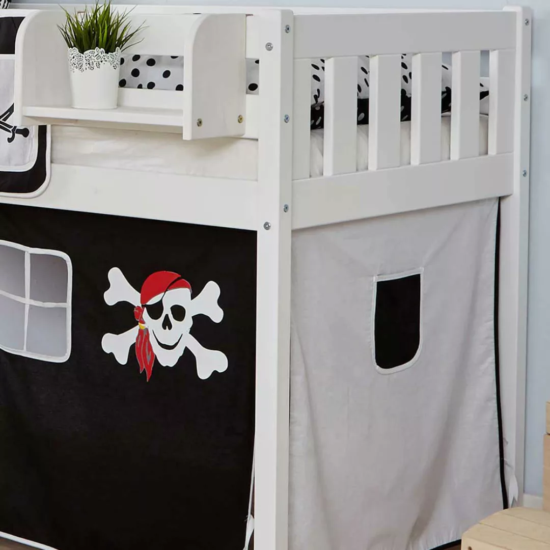 Piraten Rutschbett mit Vorhang und Rutsche 205 cm tief günstig online kaufen