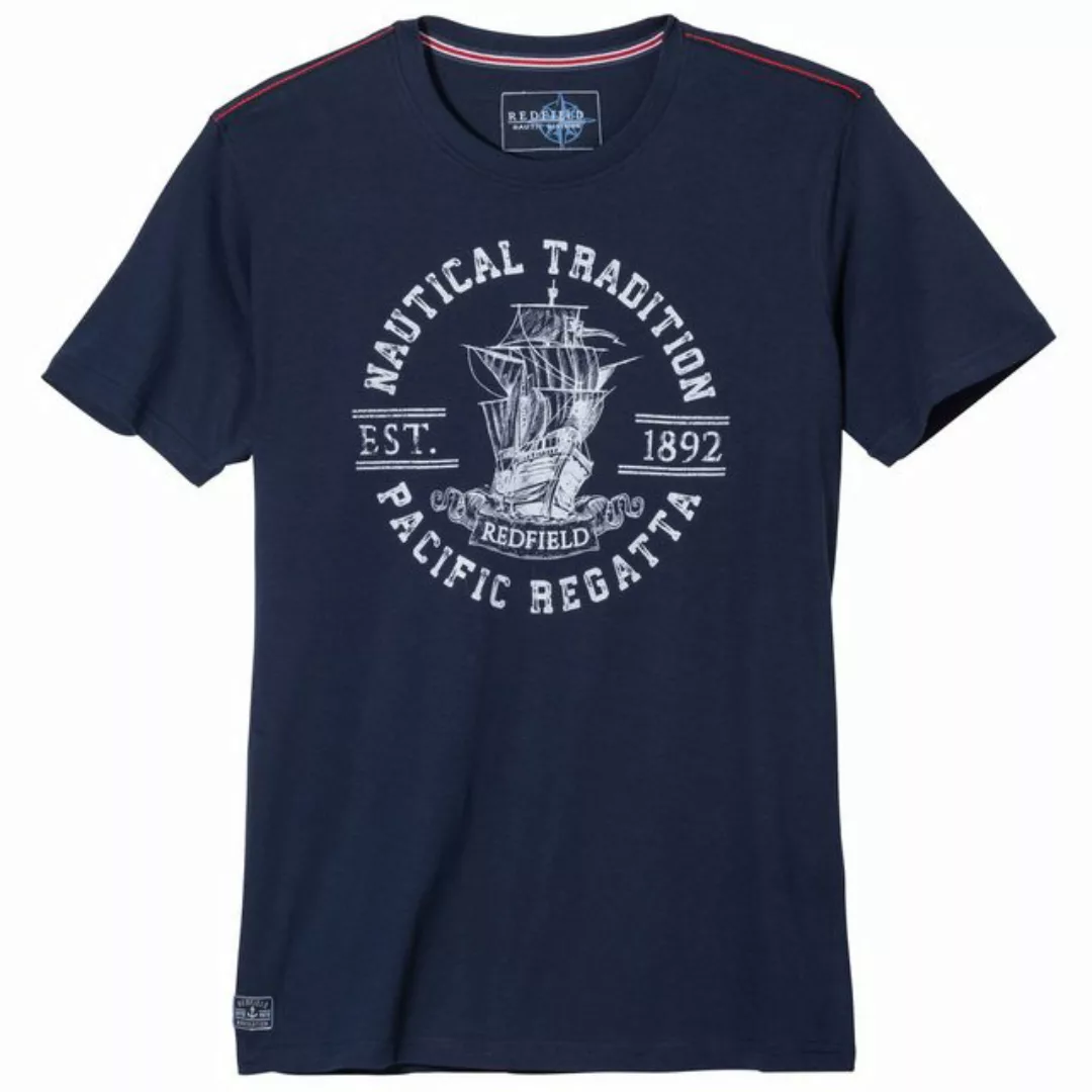 redfield Rundhalsshirt Große Größen Herren T-Shirt navy Pacific Regatta Red günstig online kaufen