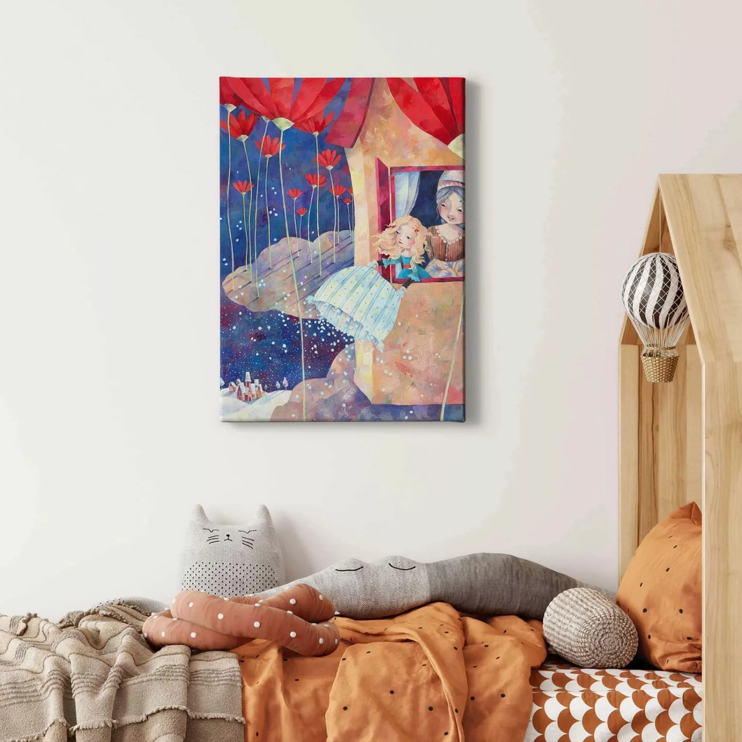 Bricoflor Bild Mit Frau Holle Motiv Märchen Leinwand Bild Für Kinderzimmer günstig online kaufen