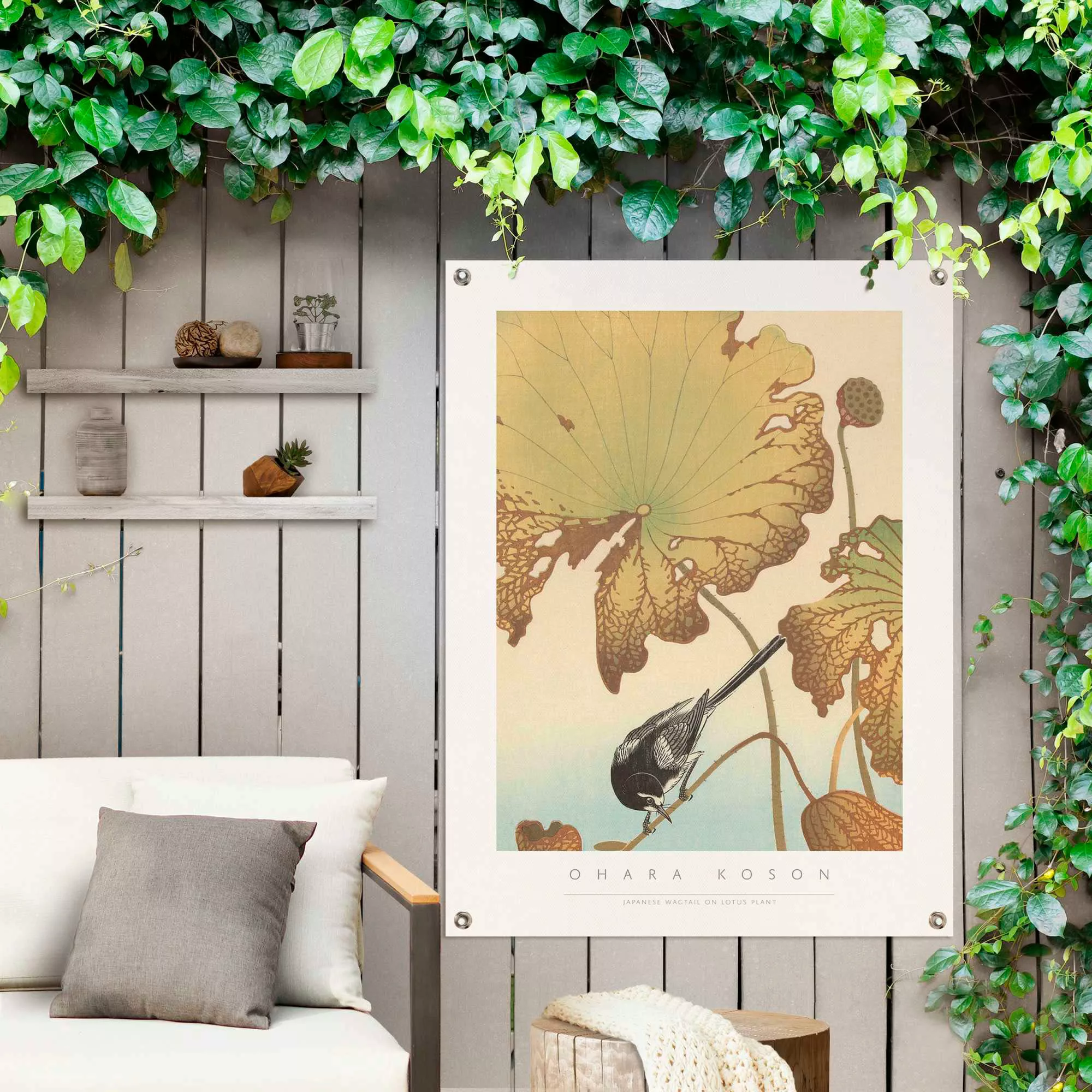 Reinders Poster "Bachstelze auf Lotuspflanze" günstig online kaufen