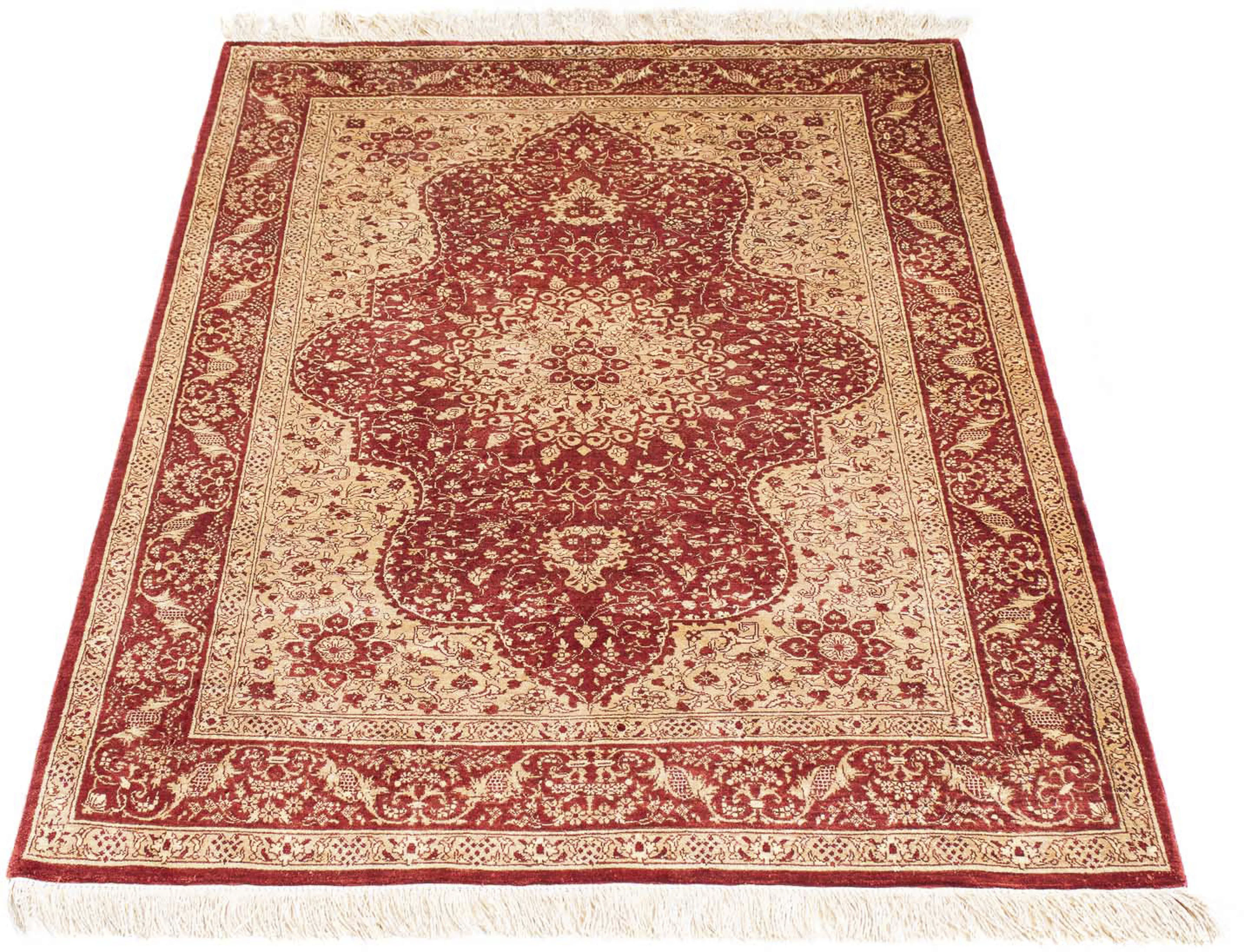 morgenland Orientteppich »Hereke - 122 x 69 cm - dunkelrot«, rechteckig, Wo günstig online kaufen