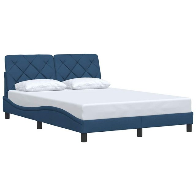 vidaXL Bett Bettgestell ohne Matratze Blau 140x200 cm Stoff günstig online kaufen