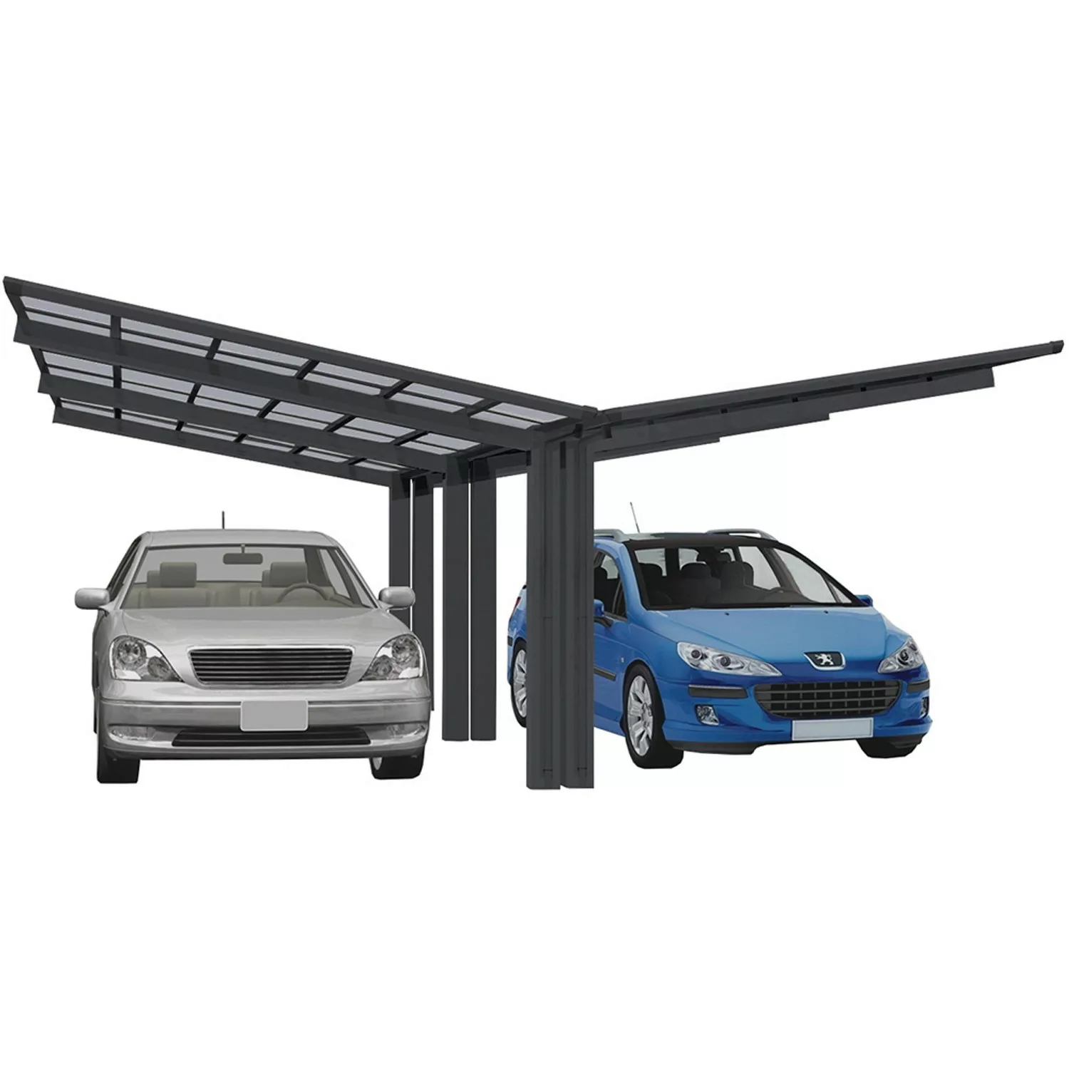 Ximax Alu Doppelcarport Linea Typ 110 Schwarz 548 x 495 cm Sonderfertigung günstig online kaufen