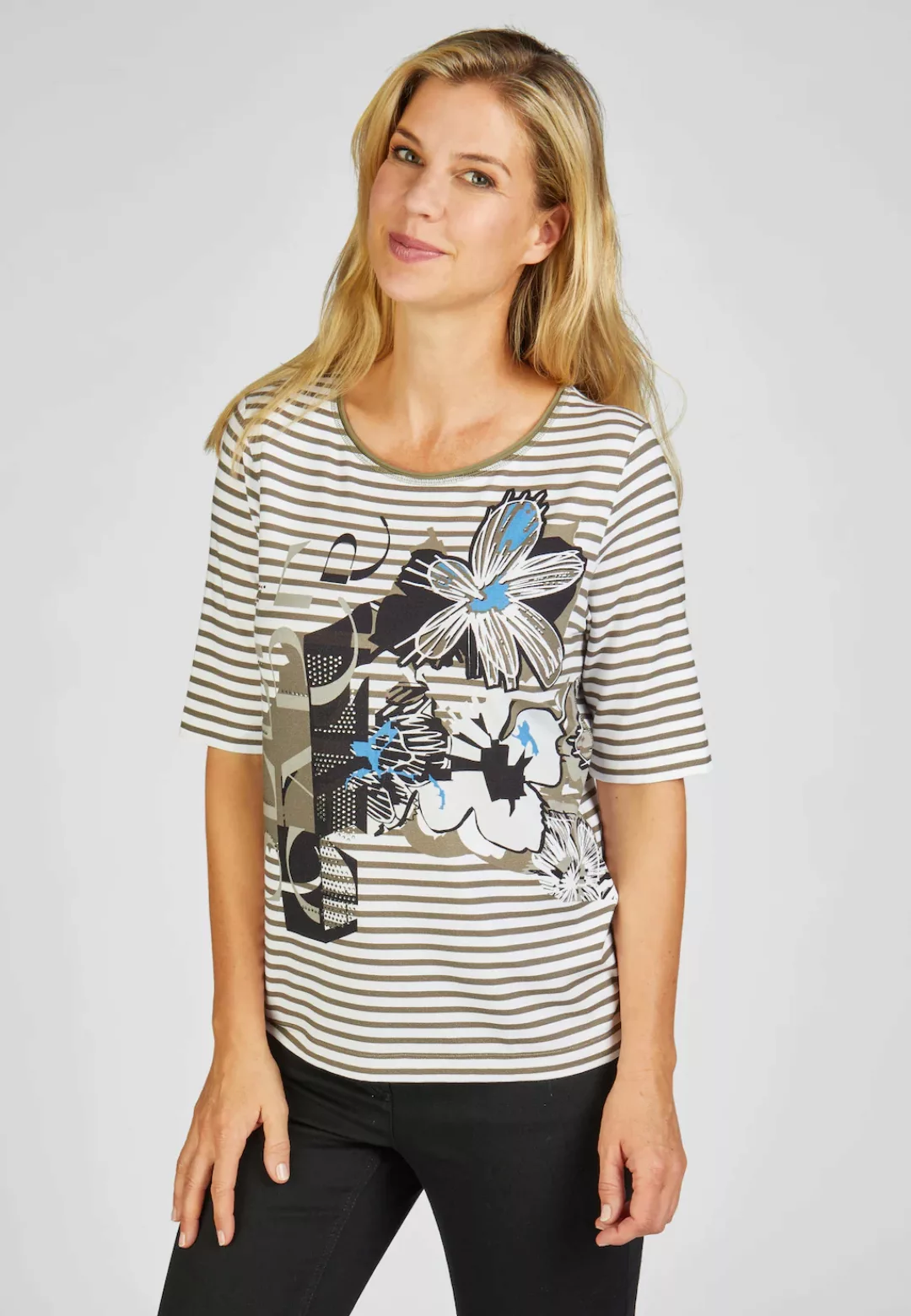 Rabe Print-Shirt "RABE T-Shirt mit Strassdetails" günstig online kaufen