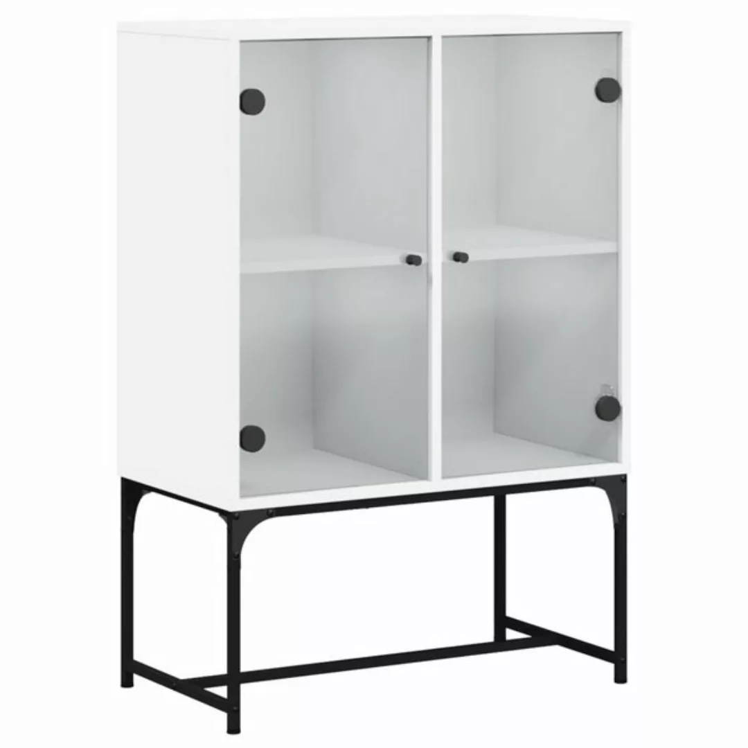 vidaXL Beistellschrank Beistellschrank mit Glastüren Weiß 69x37x100 cm (1-S günstig online kaufen