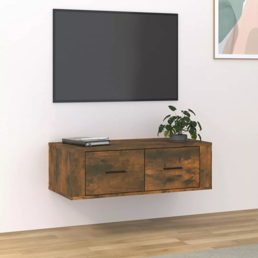 Vidaxl Tv-wandschrank Räuchereiche 80x36x25 Cm Holzwerkstoff günstig online kaufen