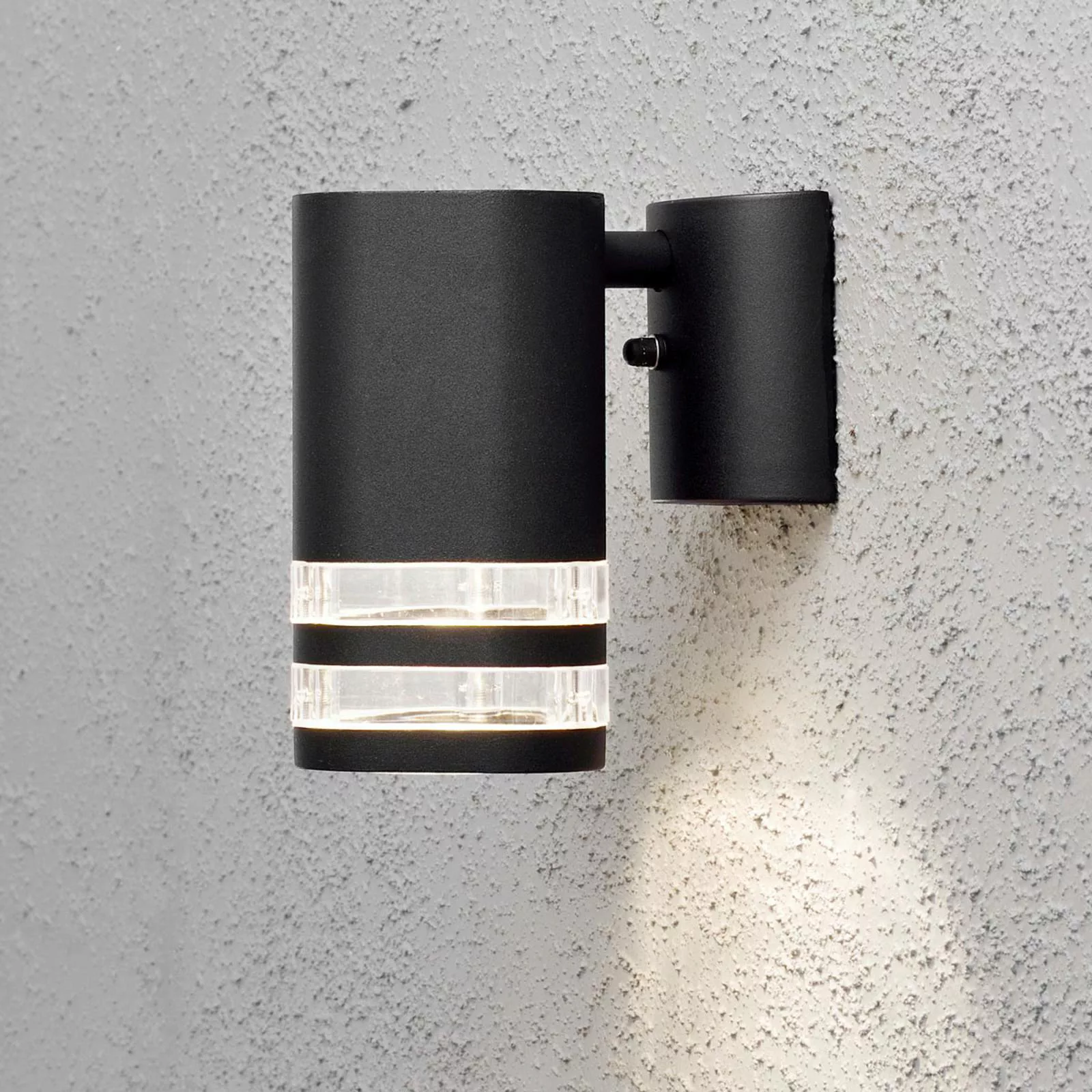 Moderne Wandleuchte Modena aus Aluminium in schwarz und Acrylglas in klar, günstig online kaufen