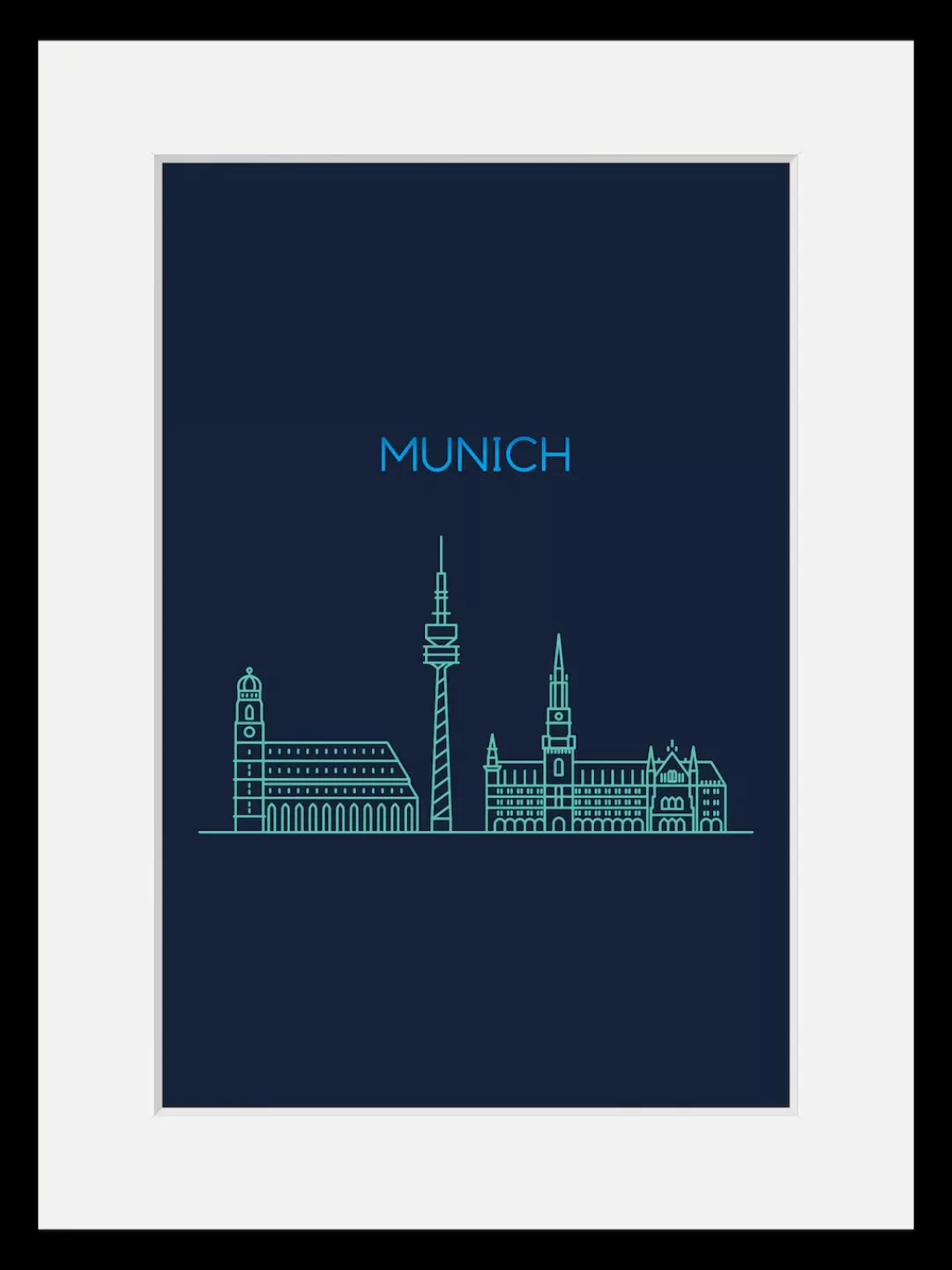 queence Bild "Munich Sightseeing", Städte-Stadt-Deutschland-München-Schrift günstig online kaufen