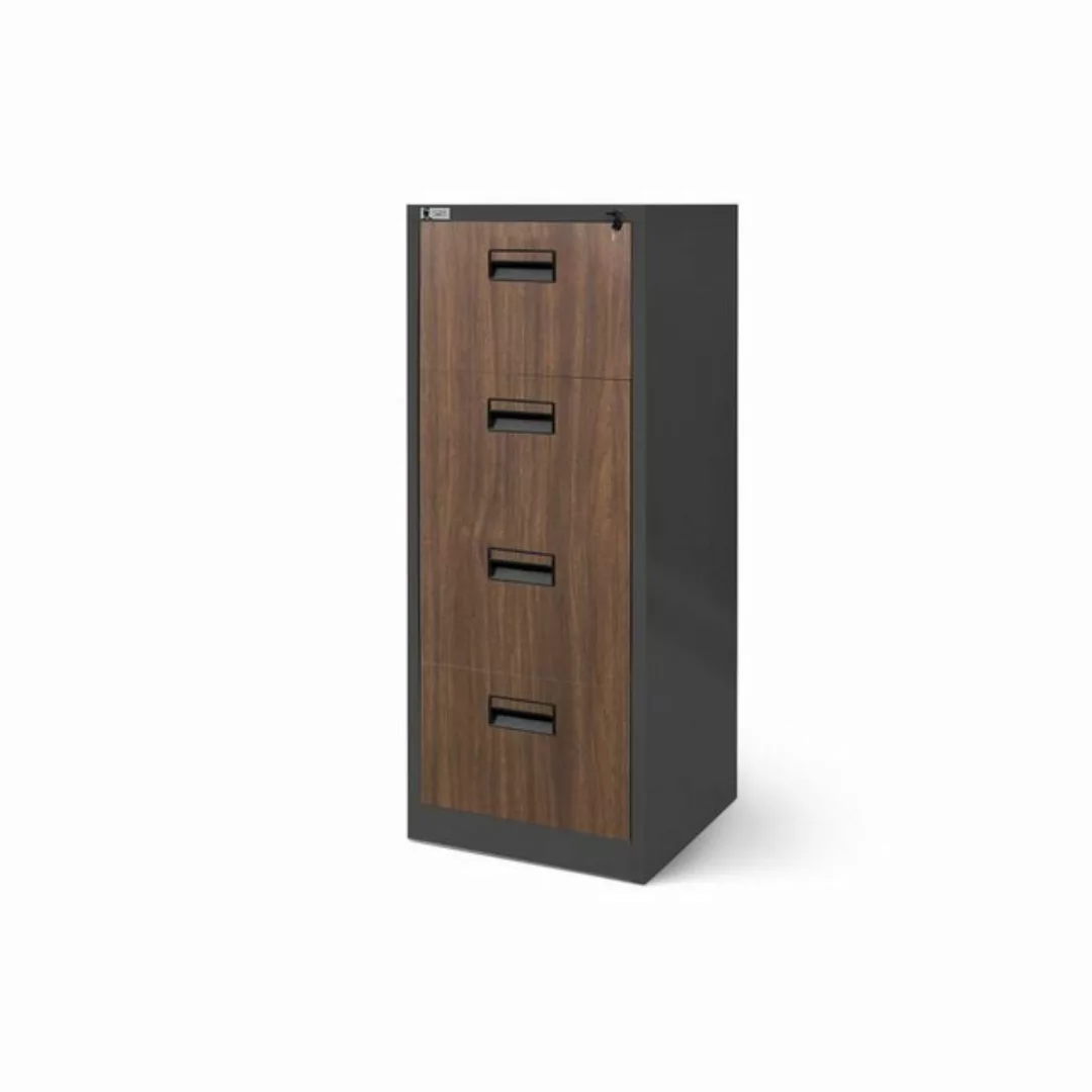 Jan Nowak Aktenschrank Aktenschrank Stahlschrank anthrazit-holz 132x46x62 günstig online kaufen