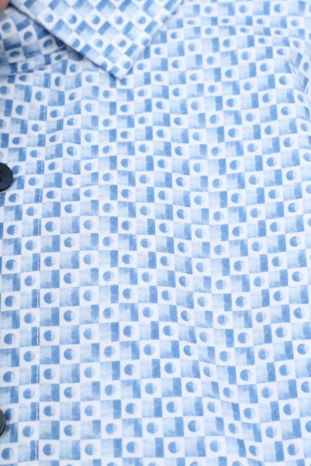 OLYMP Luxor Shortsleeve Hemd Blöcke Blau - Größe 40 günstig online kaufen