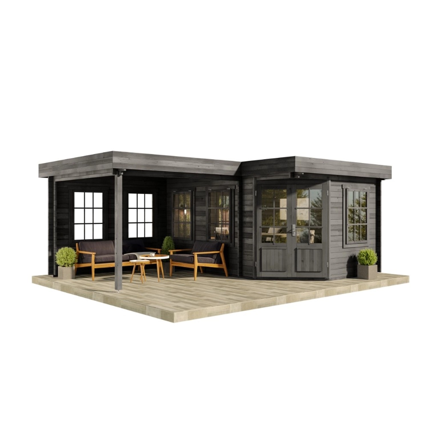 Alpholz Gartenhaus Holz Set - 5-Eck günstig online kaufen