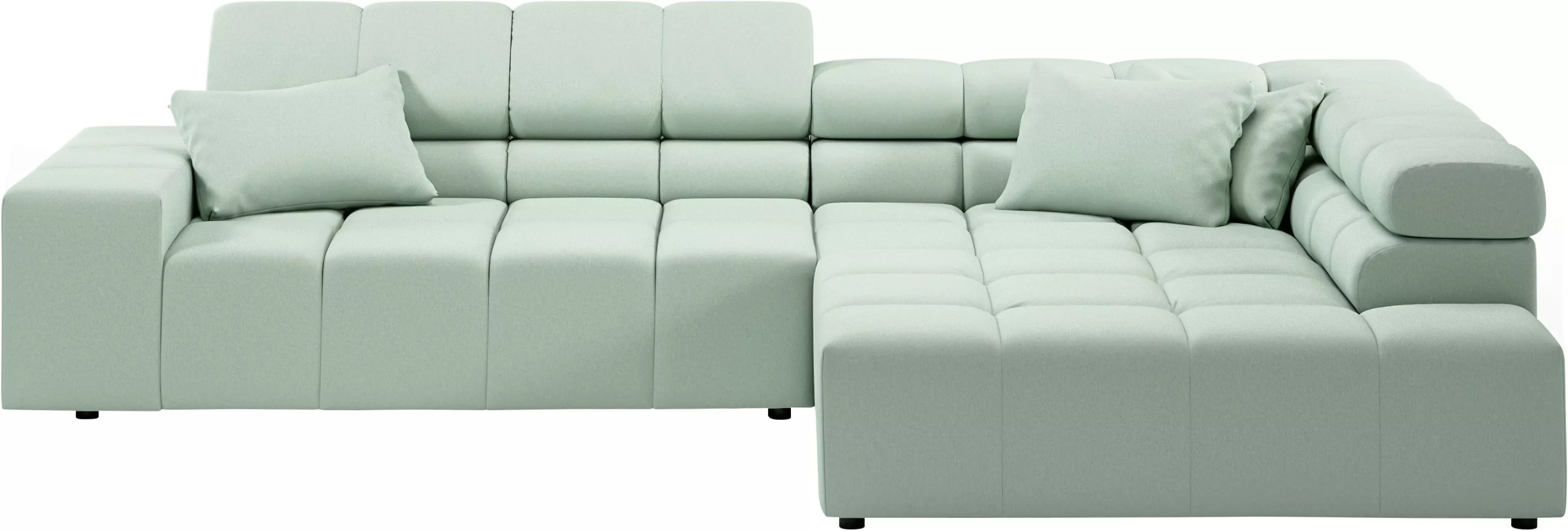 INOSIGN Ecksofa "Ancona incl. Kopfteilverstellung, Zierkissen Breite 319cm, günstig online kaufen