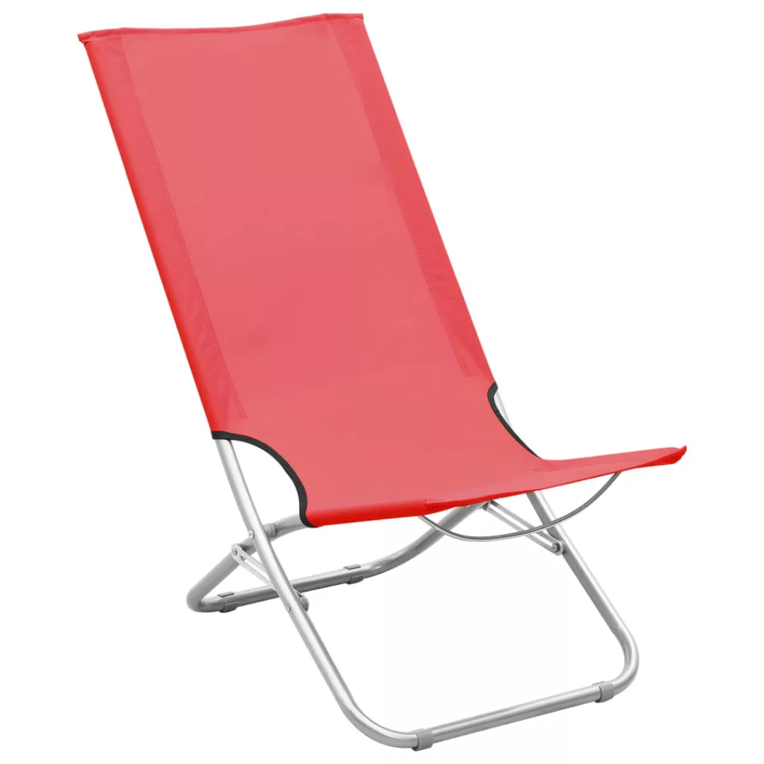 Klappbare Strandstühle 2 Stk. Rot Stoff günstig online kaufen