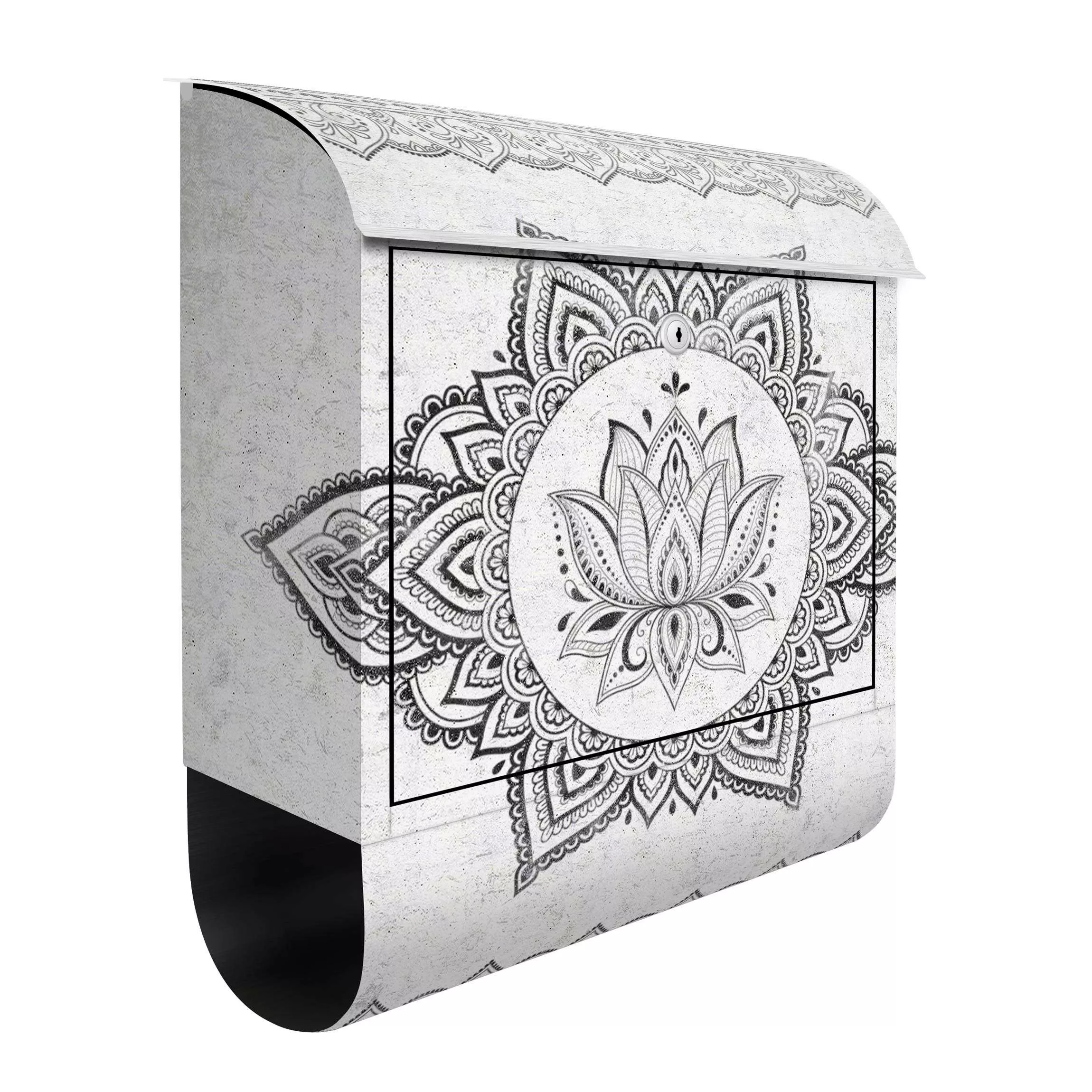 Briefkasten Mandala Lotus Betonoptik günstig online kaufen