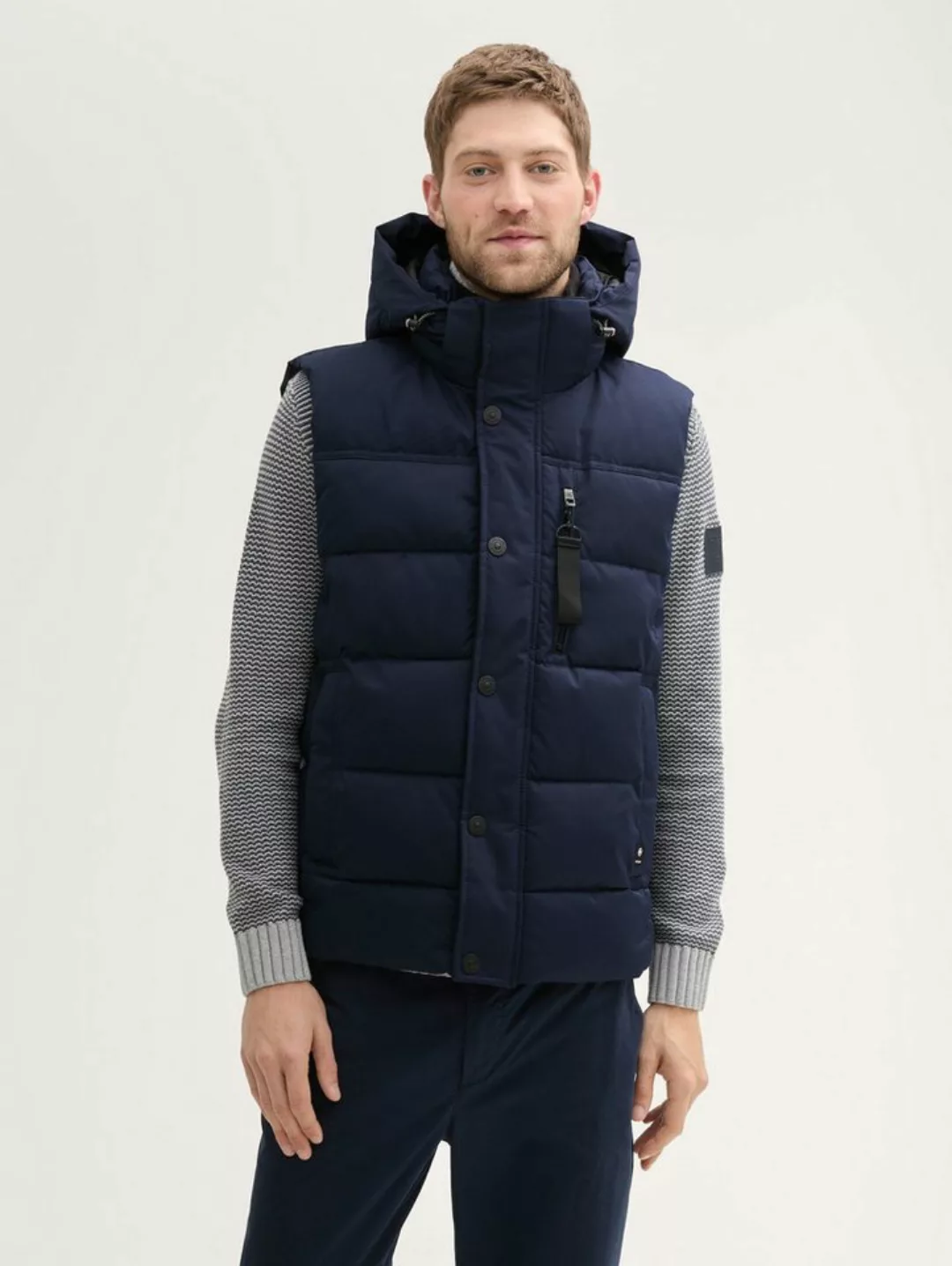 TOM TAILOR Outdoorjacke puffer vest with hood, sky captain blue günstig online kaufen