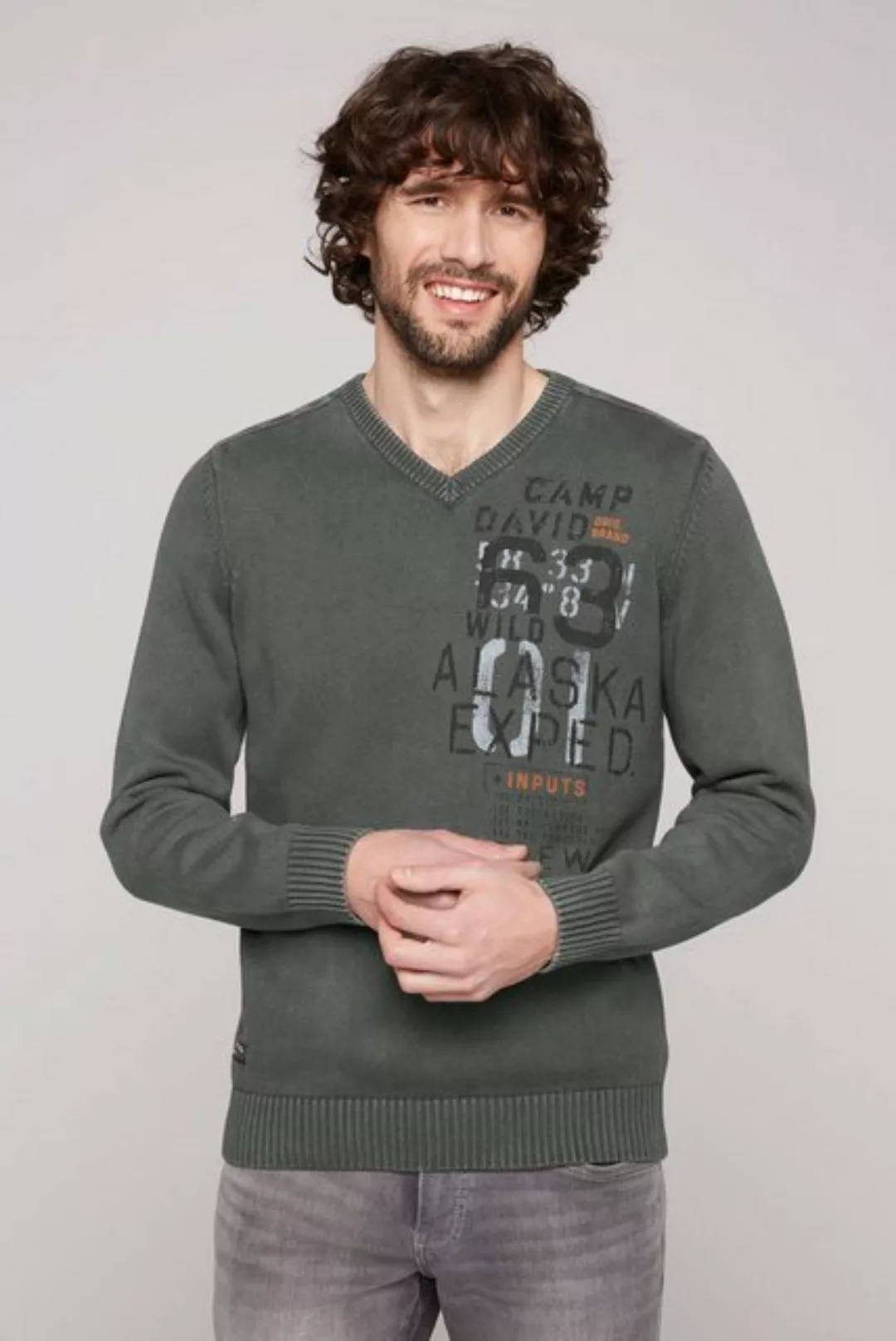 CAMP DAVID Strickpullover, mit Logoprints vorne und hinten günstig online kaufen