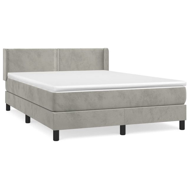 Vidaxl Boxspringbett Mit Matratze Hellgrau 140x200 Cm Samt günstig online kaufen