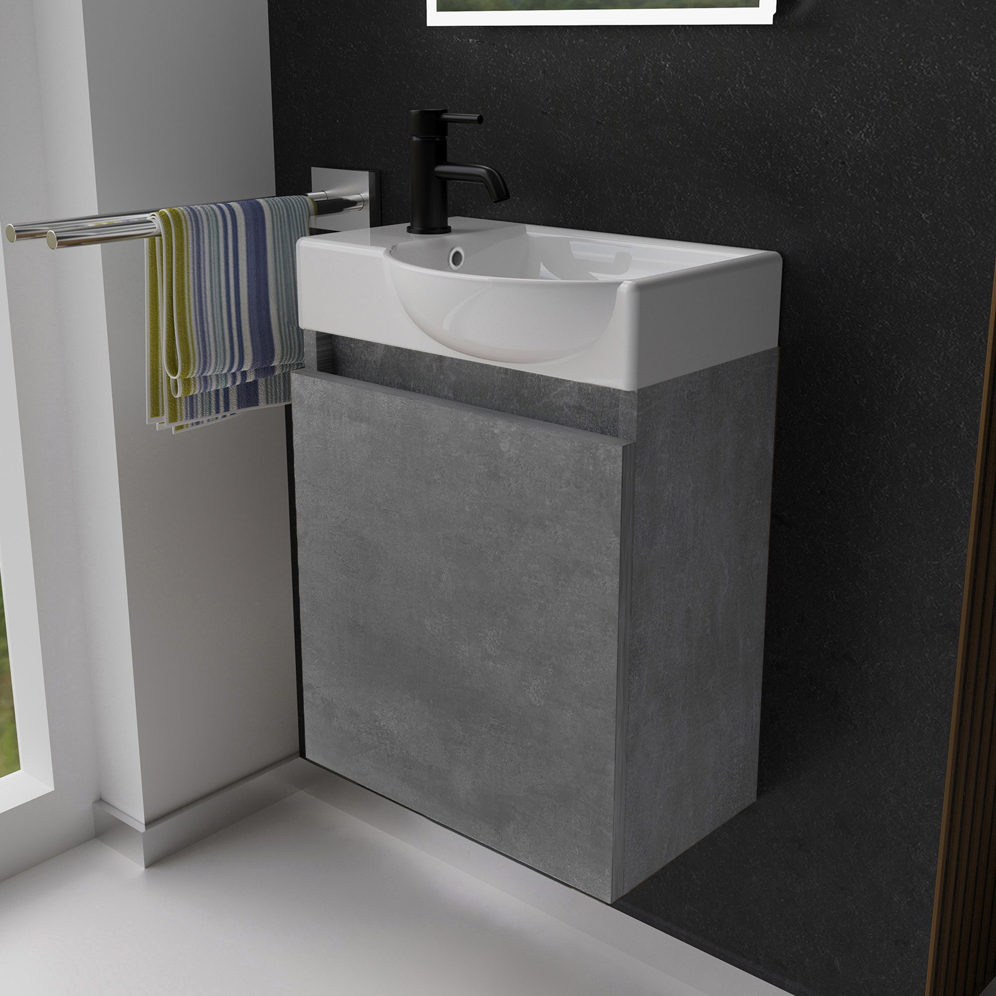 Alpenberger Badmöbel-Set Gäste WC Waschbecken mit günstig online kaufen
