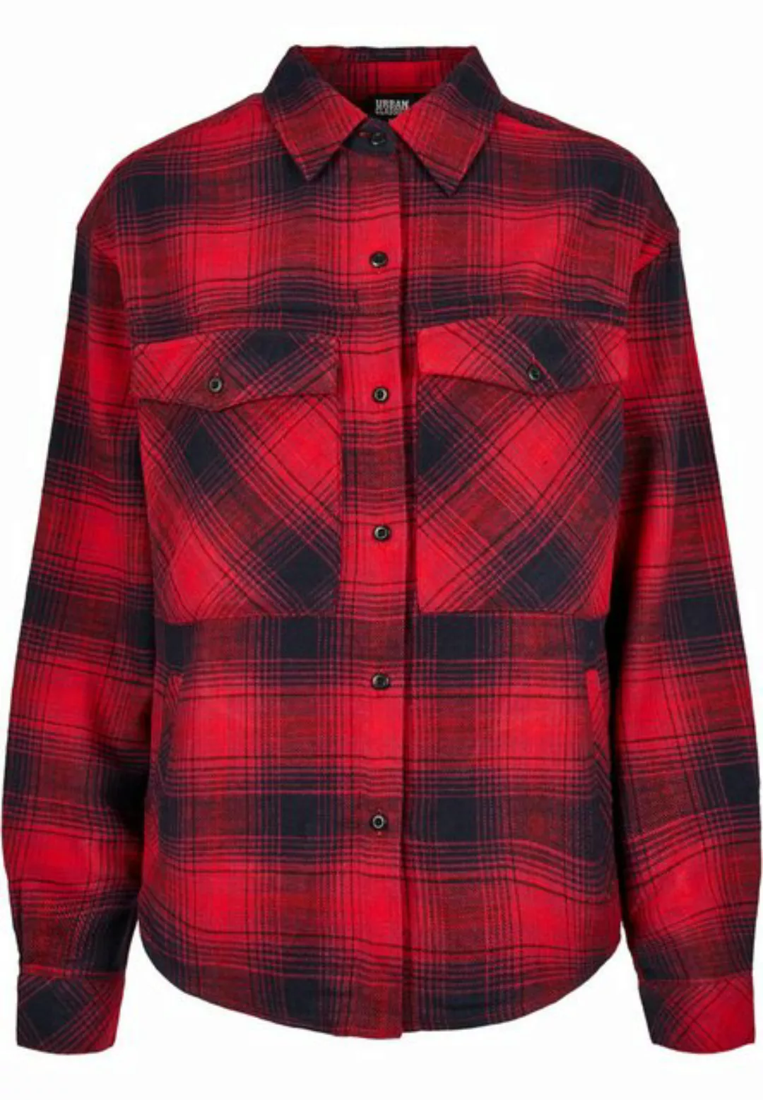 URBAN CLASSICS Langarmhemd Urban Classics Damen Ladies Check Overshirt (1-t günstig online kaufen