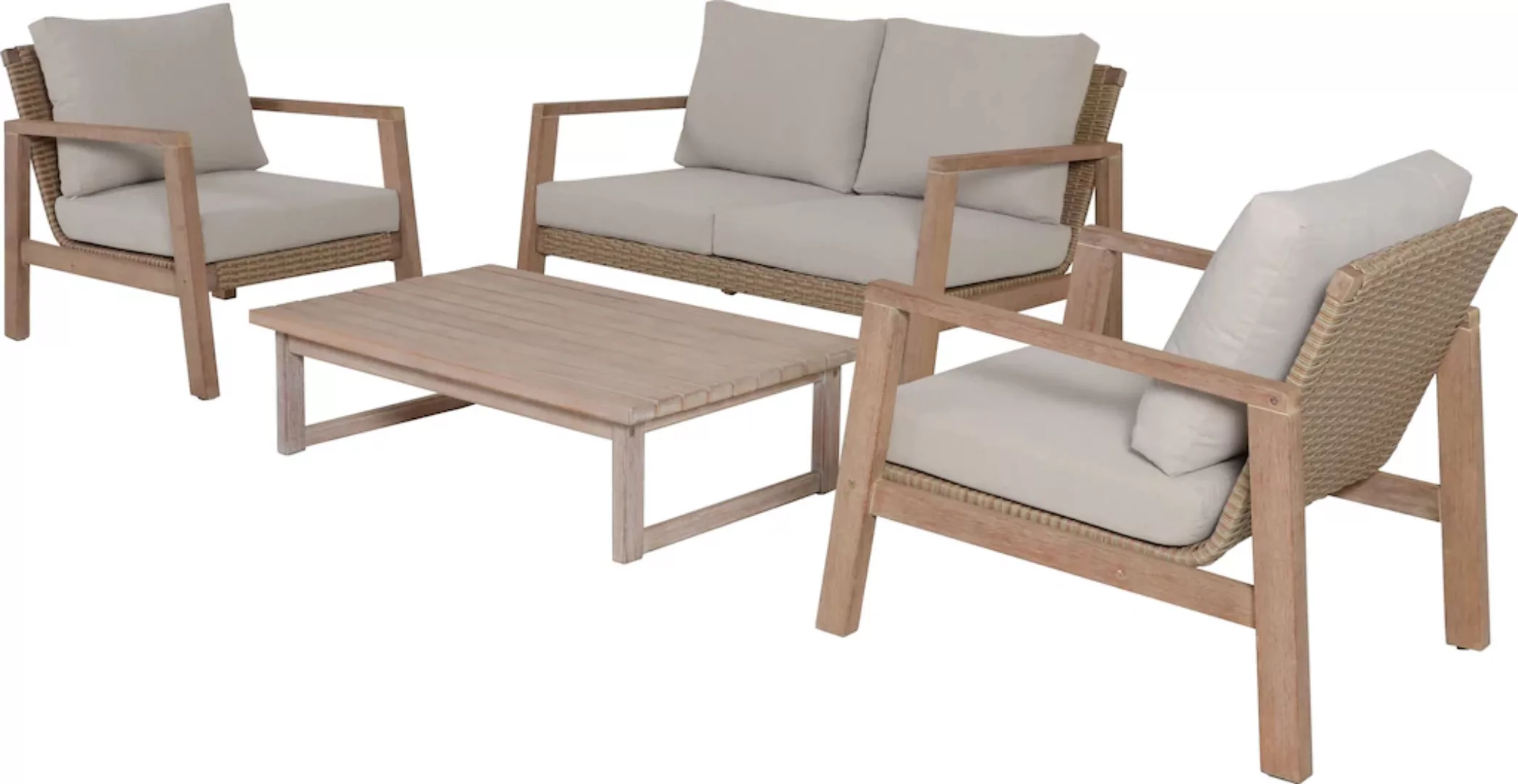 Garden Pleasure Gartenlounge-Set ""SAN"", (4 tlg.), 2 Sessel, Tisch LxB: 10 günstig online kaufen