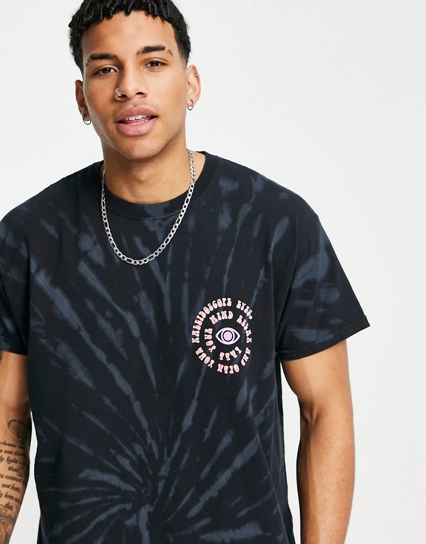 Topman – T-Shirt in Oversized-Passform mit Batikmuster und Spiralprint auf günstig online kaufen