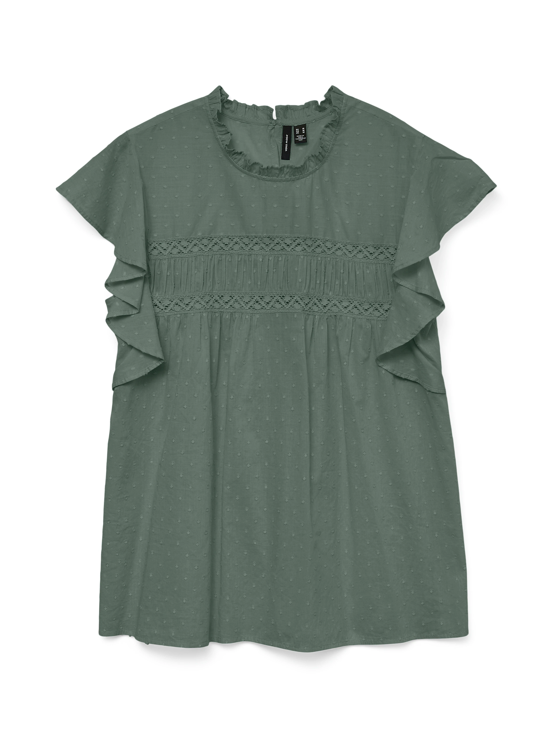 Vero Moda Blusenshirt "VMTRINE SL LACE TOP WVN NOOS" günstig online kaufen