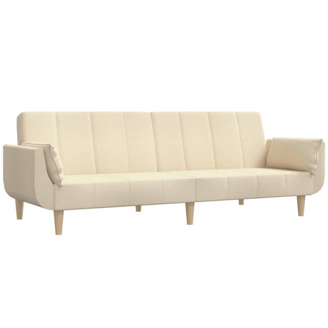 vidaXL Schlafsofa, Sofa 2-Sitzer mit 2 Kissen Creme Stoff günstig online kaufen