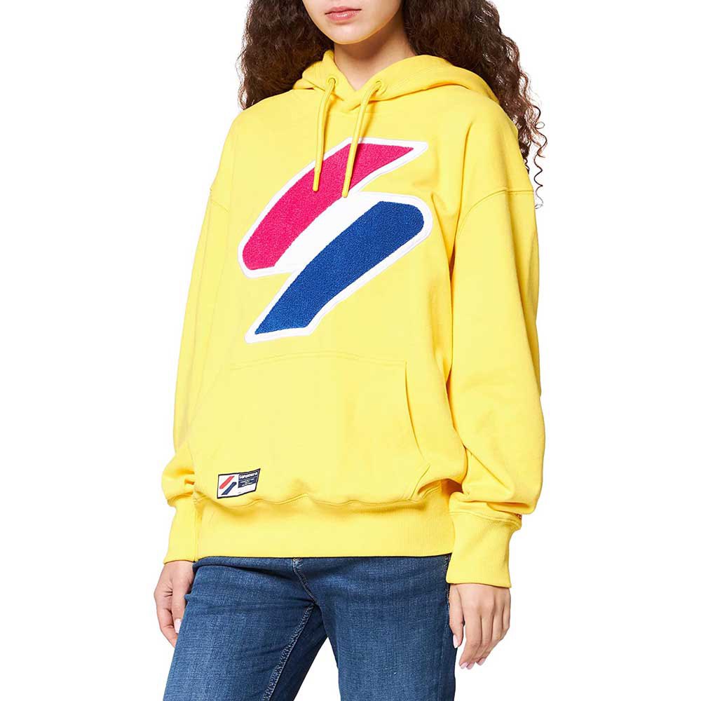 Superdry Code Logo Che Oversized Kapuzenpullover XS-S Nautical Yellow günstig online kaufen