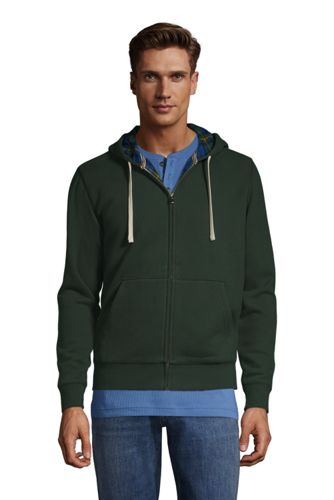 Sweat-Kapuzenjacke mit Flanellfutter, Herren, Größe: M Normal, Grün, Baumwo günstig online kaufen