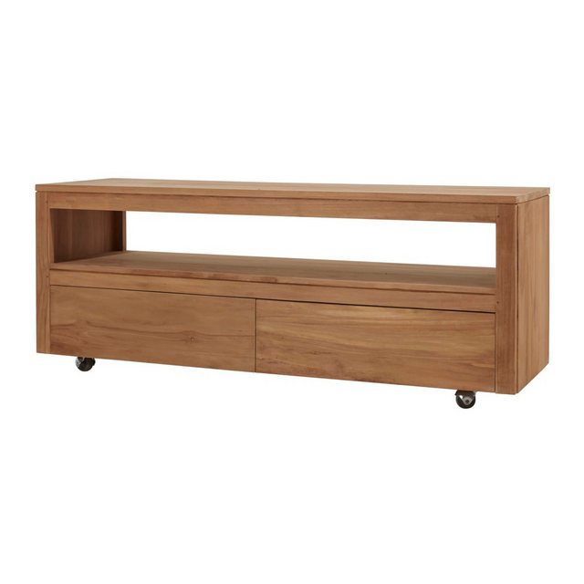 Tikamoon TV-Schrank Anoa TV Schrank aus massivem Teakholz 140 cm günstig online kaufen