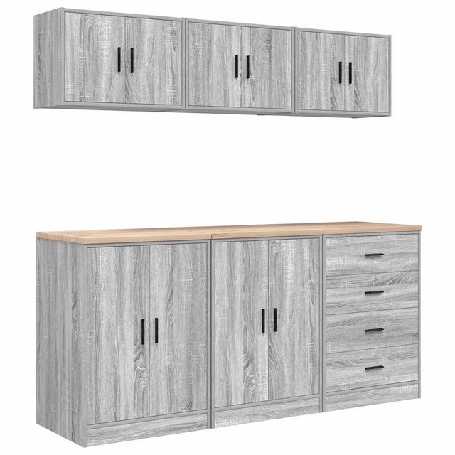 vidaXL Aktenschrank Garagenschränke 6 Stk Grau Sonoma Holzwerkstoff günstig online kaufen