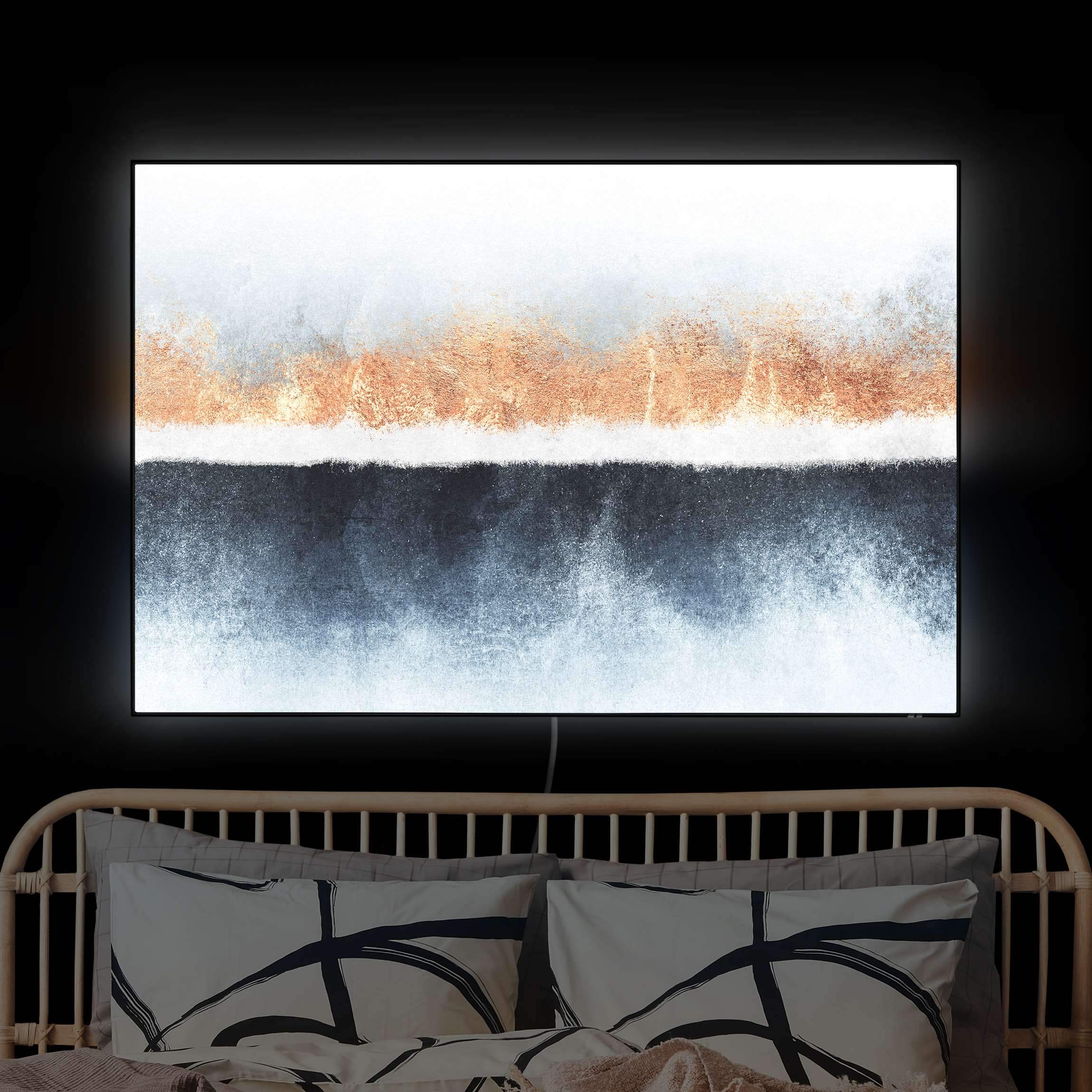 LED-Wechselbild Goldener Horizont Aquarell günstig online kaufen