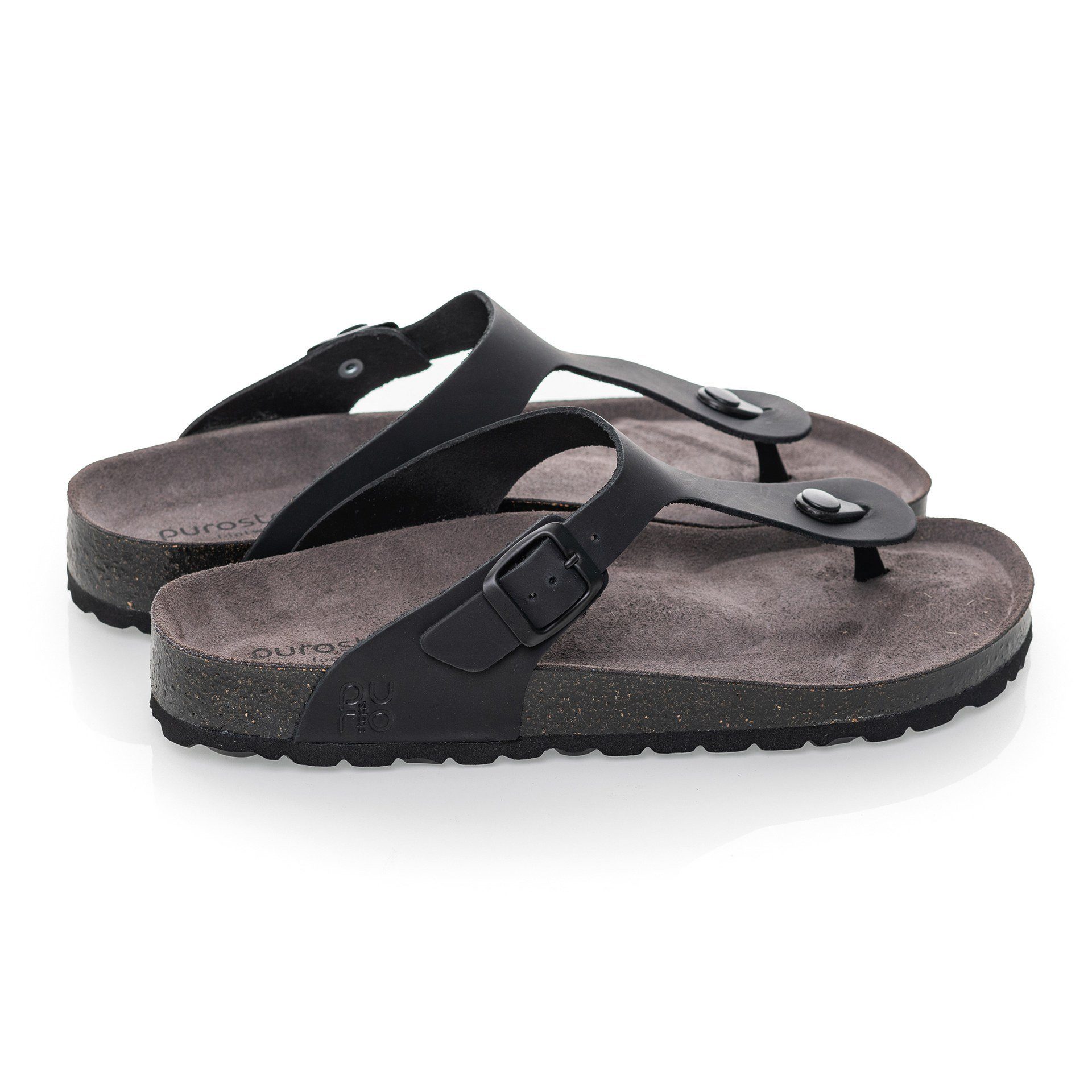 purosteps Zehensandale Toledo Eco (Leder) schwarz/grau günstig online kaufen