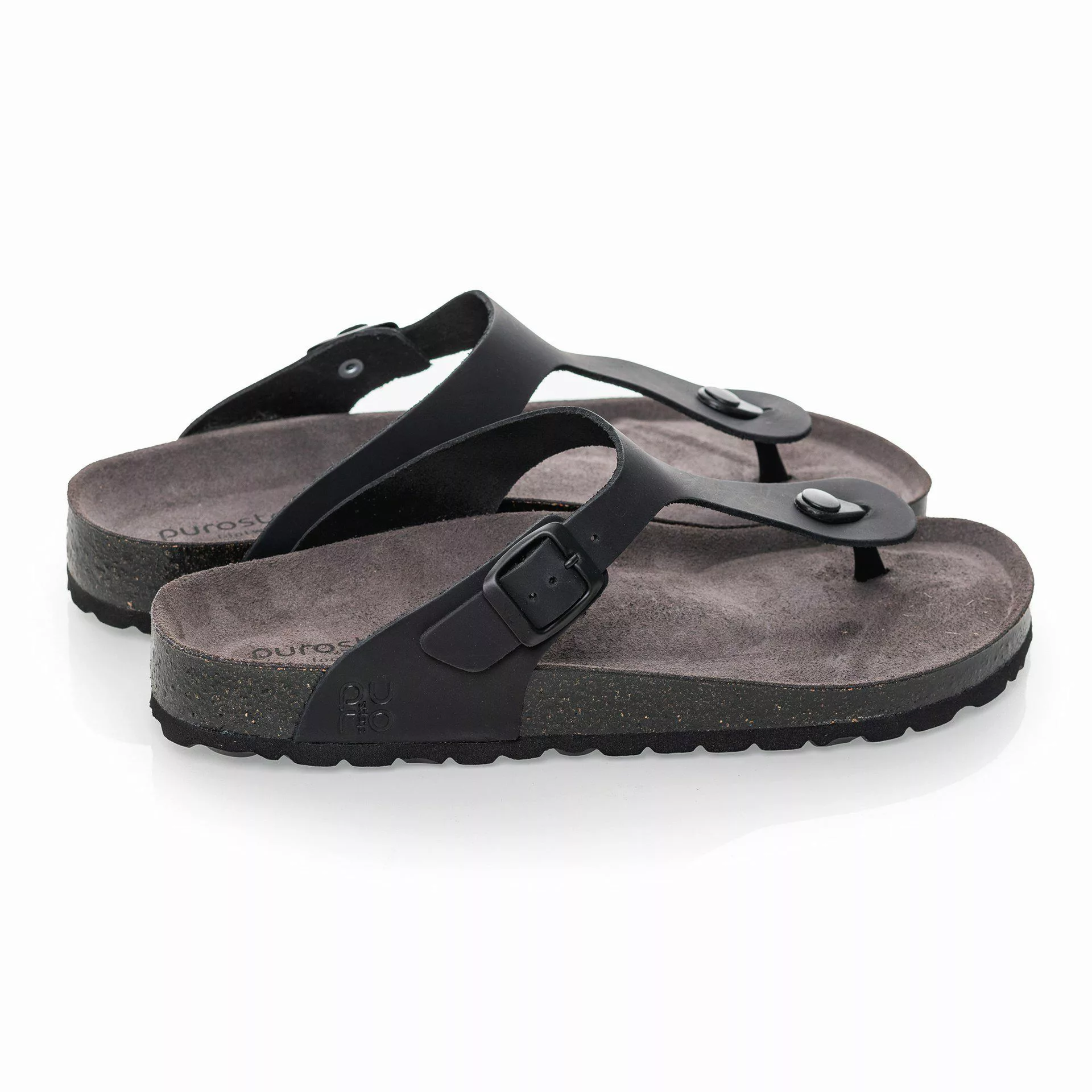 purosteps Zehensandale Toledo Eco (Leder) schwarz/grau günstig online kaufen